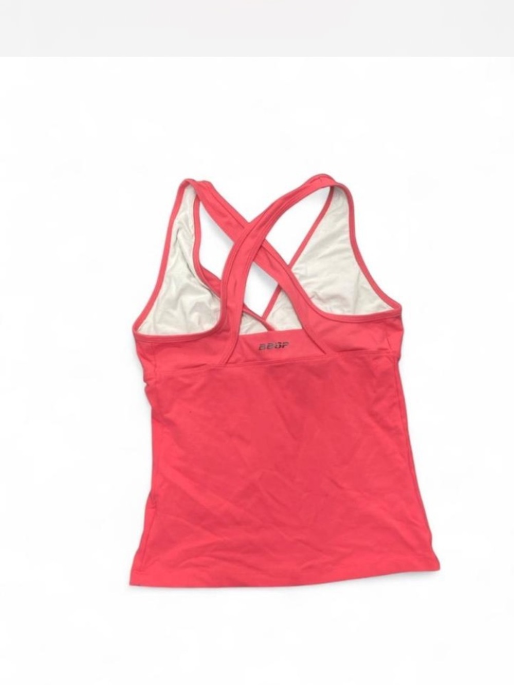 Bebe sports Coral Pink Crisscross Racerback Tank